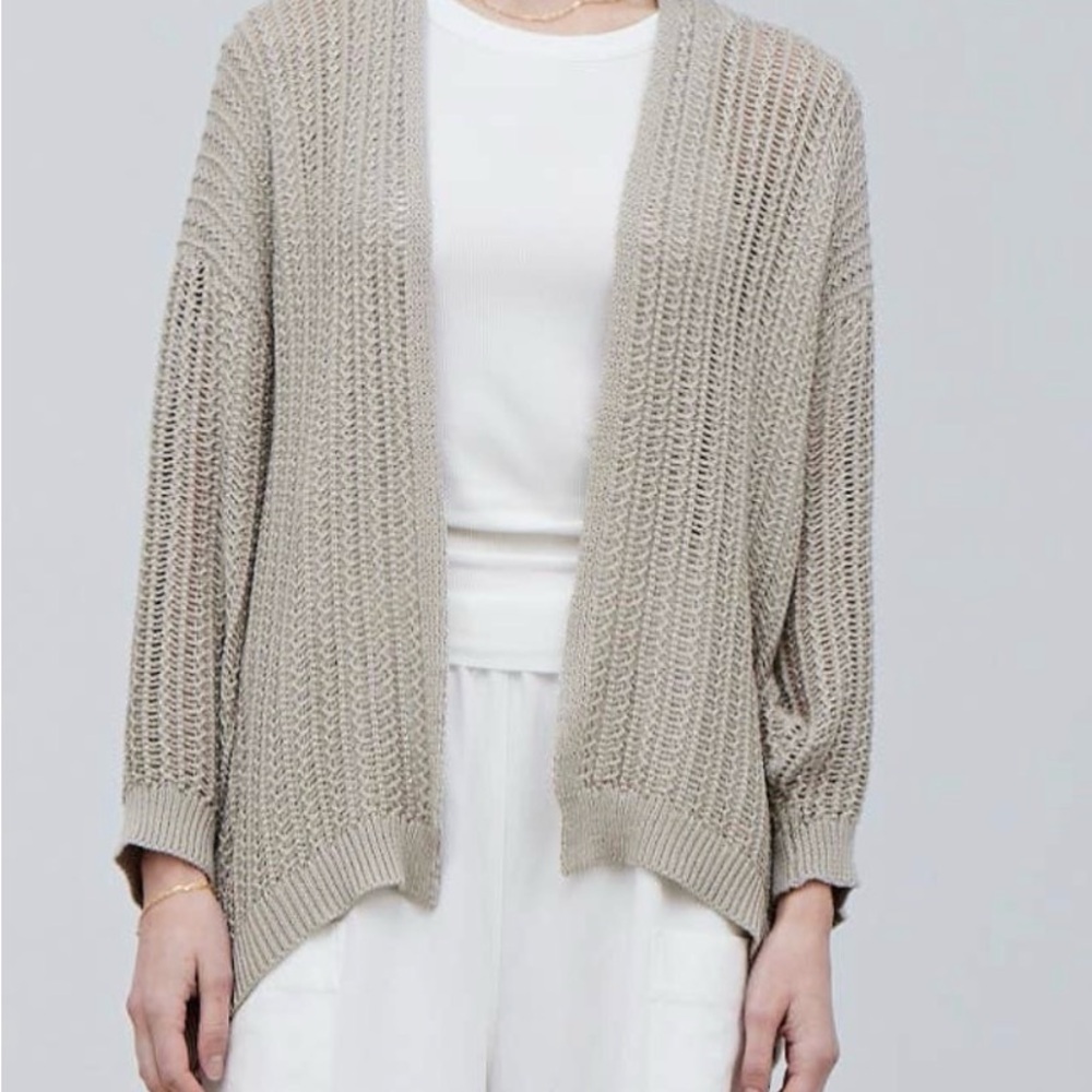 Grade & Gather - Beige LOOSE KNIT CARDIGAN - Picture 1 of 5